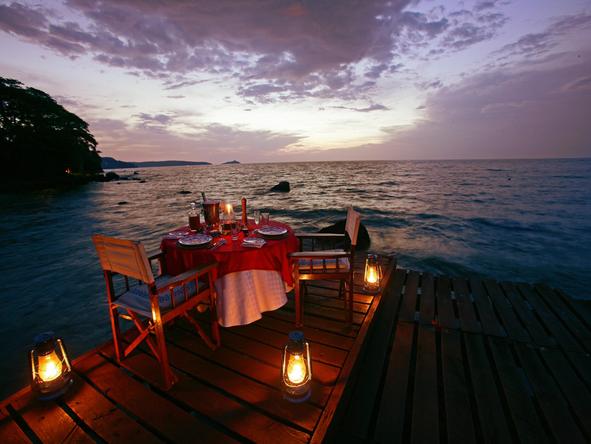 Mfangano Island Camp - dinner outdoors