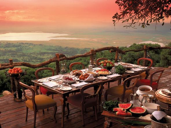 Ngorongoro Crater Lodge - outdoor dining