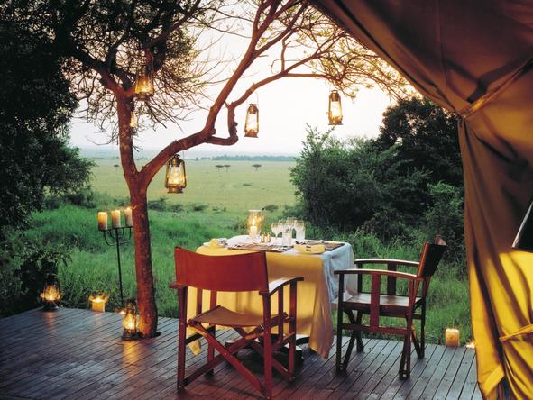 Kichwa Tembo Bateleur Camp - tent patio dining