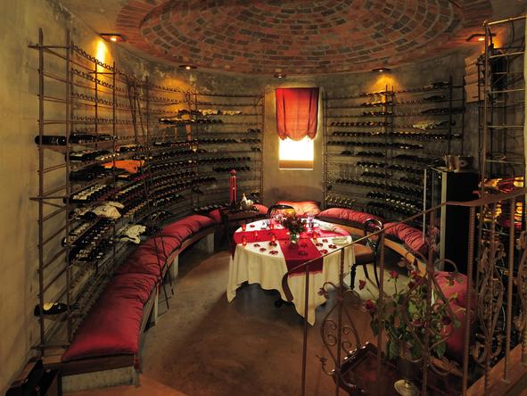 Tintswalo Safari Lodge - wine cellar dinner