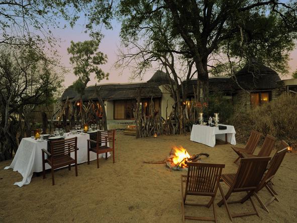Tintswalo Safari Lodge - campfire + outdoor dining