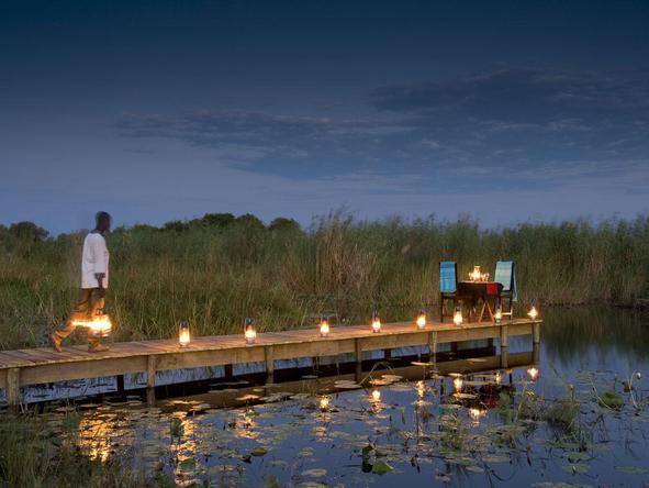 Selinda Camp - dinner on deck