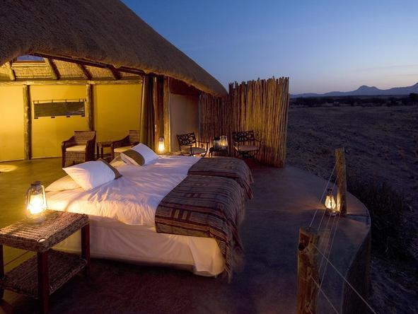 Doro Nawas Camp - veranda with beds