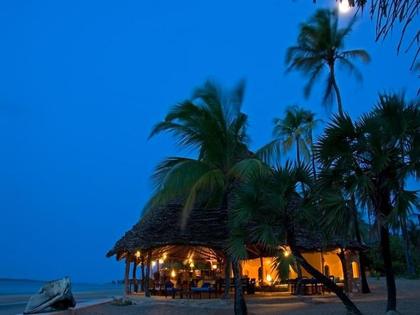 Manda Bay - lodge at night