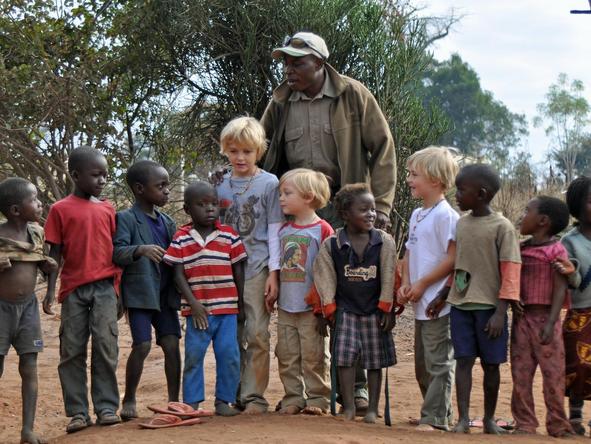 Toka Leya - guests + local kids