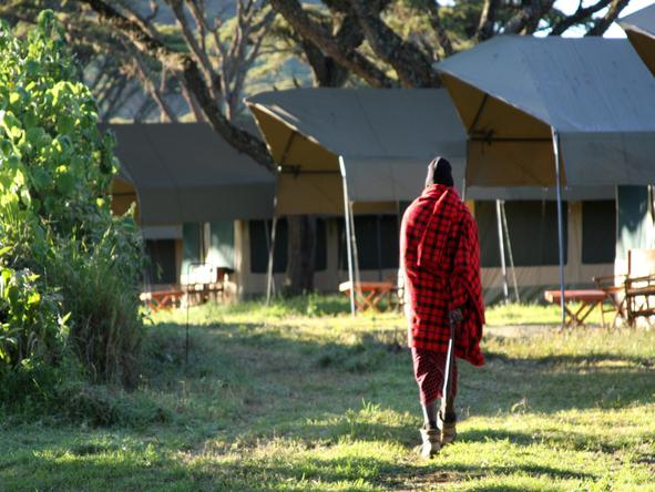 Lemala Ngorongoro - Maasai in front of tents
