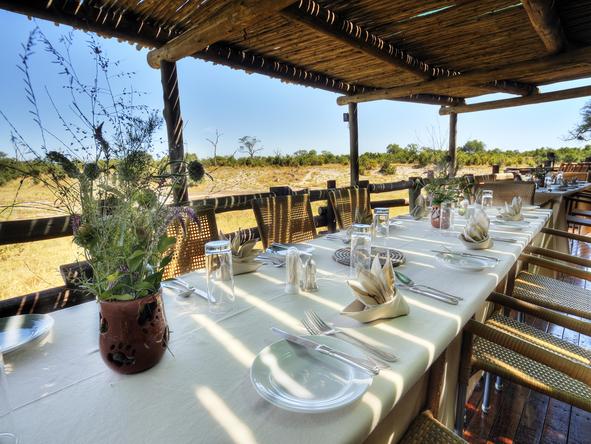 Savute Safari Lodge - dinner on deck