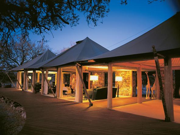 Onguma Luxury Tented Camp - Camp at night 