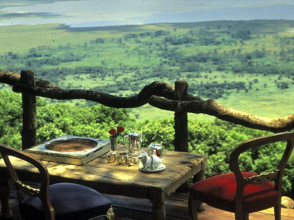 Ngorongoro Crater Lodge - deck view