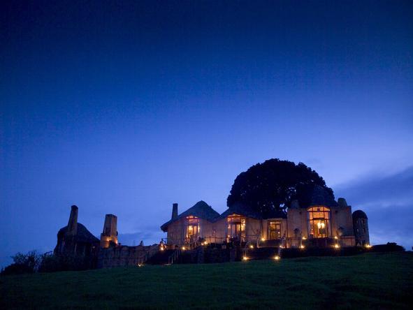 Ngorongoro Crater Lodge - exterior night-time