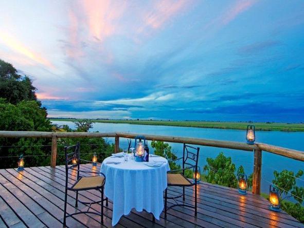 Chobe Game Lodge - romantic deck dinner