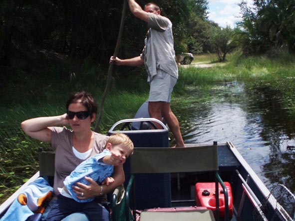 Anza Snyman - heading out into the Okavango Delta with the family
