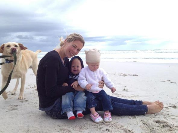Lucy Copson - playing on Noordhoek Beach with the family