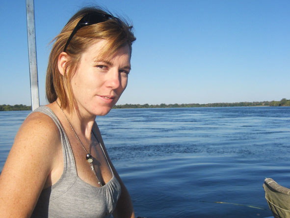Catherine Silberstein - soaking up the sun on a Mozambique dhow cruise