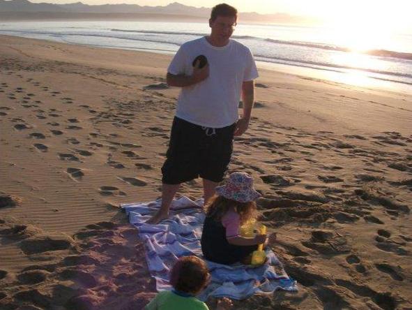 Jason Sheldon - enjoying some relaxed beach time with his family