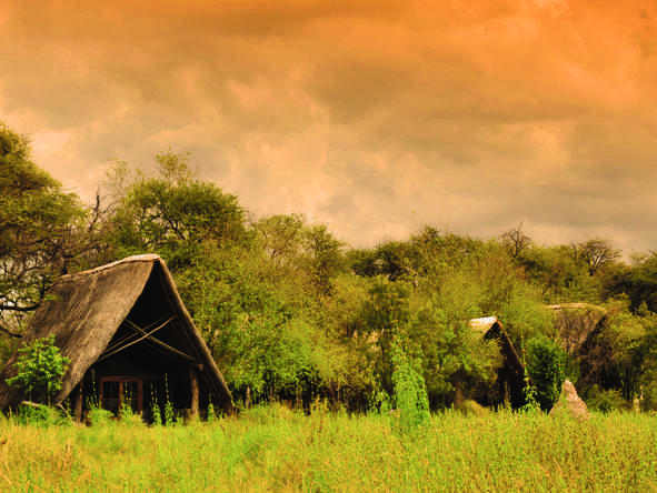 The Hide - sunset at camp