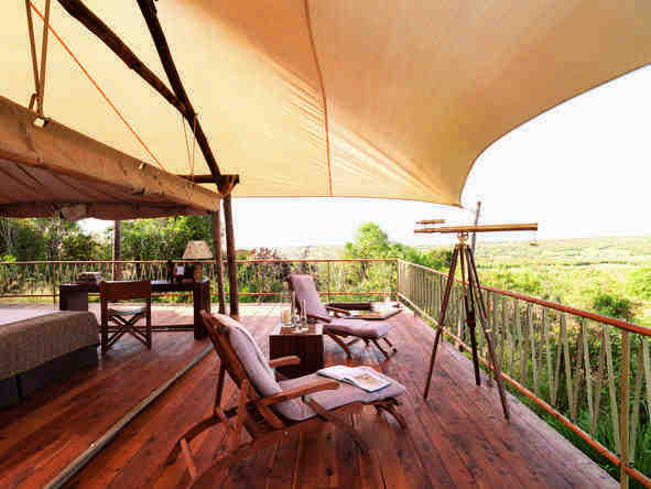 Mara Bushtops Camp - private deck
