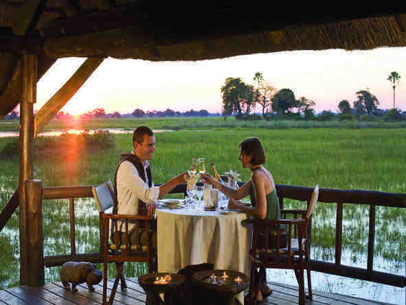 Eagle Island Camp - romantic dining on the deck