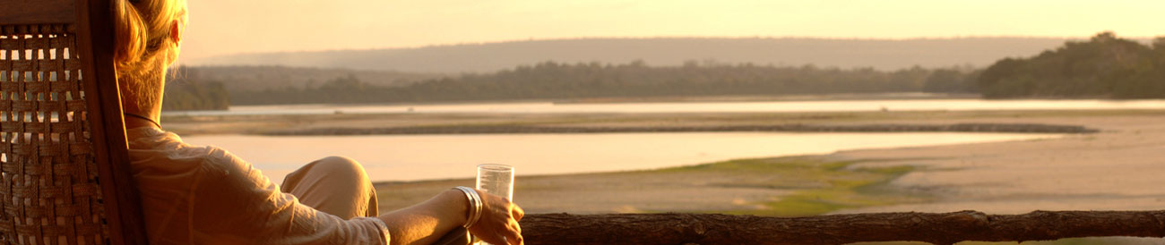 Watching the sunset at Sand River Selous lodge overlooking the mighty Rufiji River. 