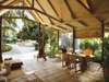 Desroches Island Resort - dining under canopy