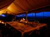 Dunia Camp - dining room at night