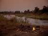 Mwaleshi Bush Camp - boma and sunset
