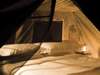 Chobe Under Canvas - tent exterior at night