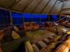 Kalahari Plains Camp - main lounge at night